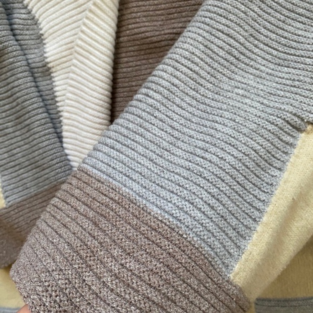 Colorblock Ribbed Open Cardigan Sweater Size Medium NWT - Picture 10 of 11